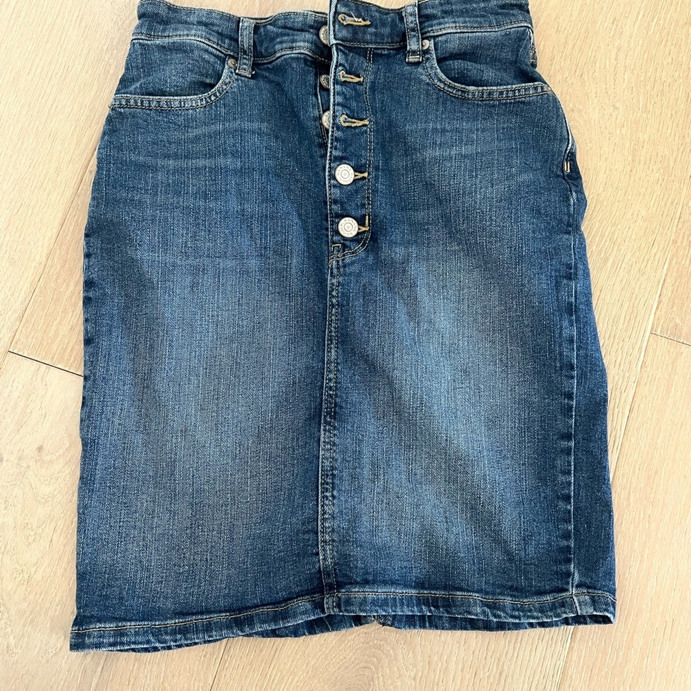 Banana Republic Blue Denim Midi Skirt